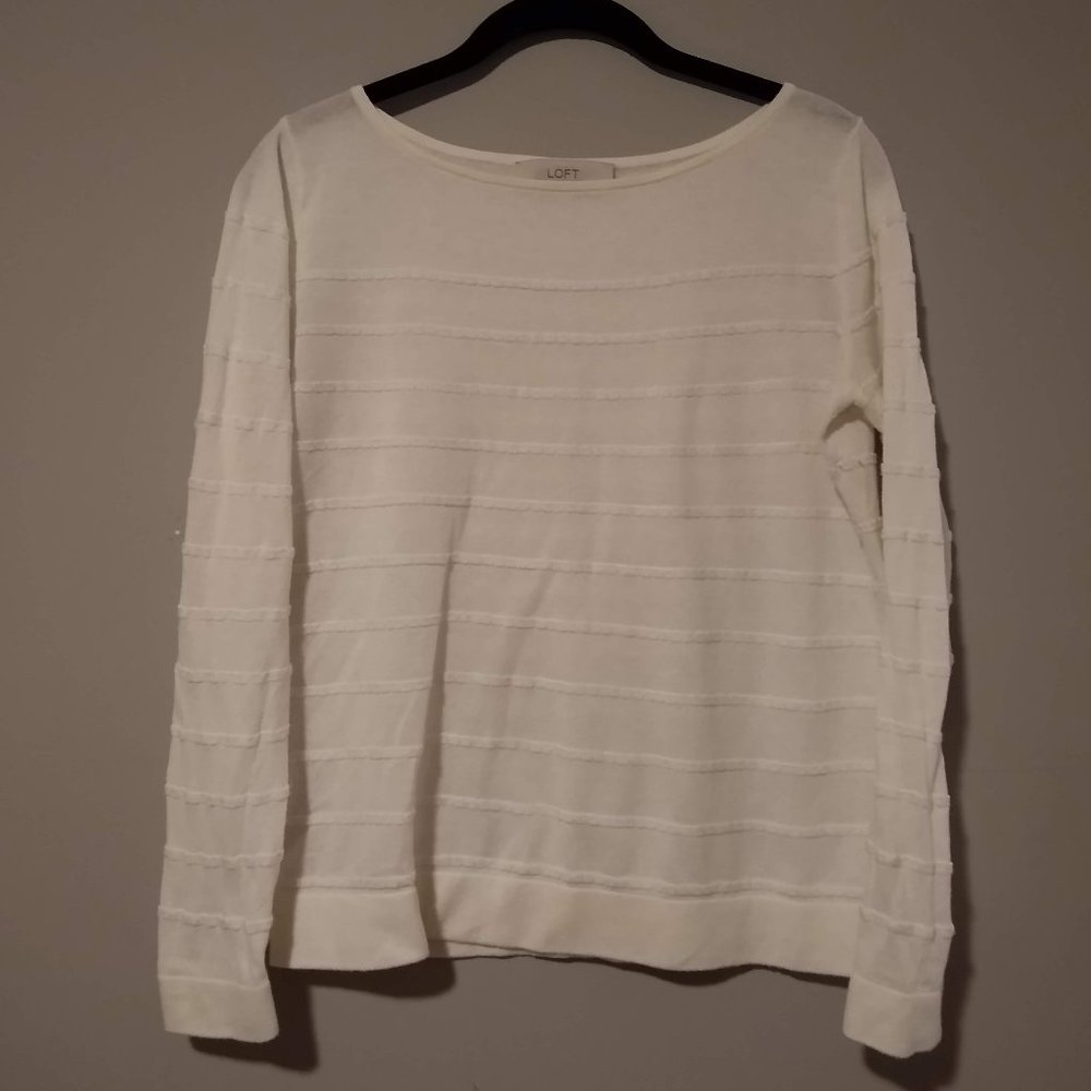 Off-white boatneck LOFT sweater, size M
